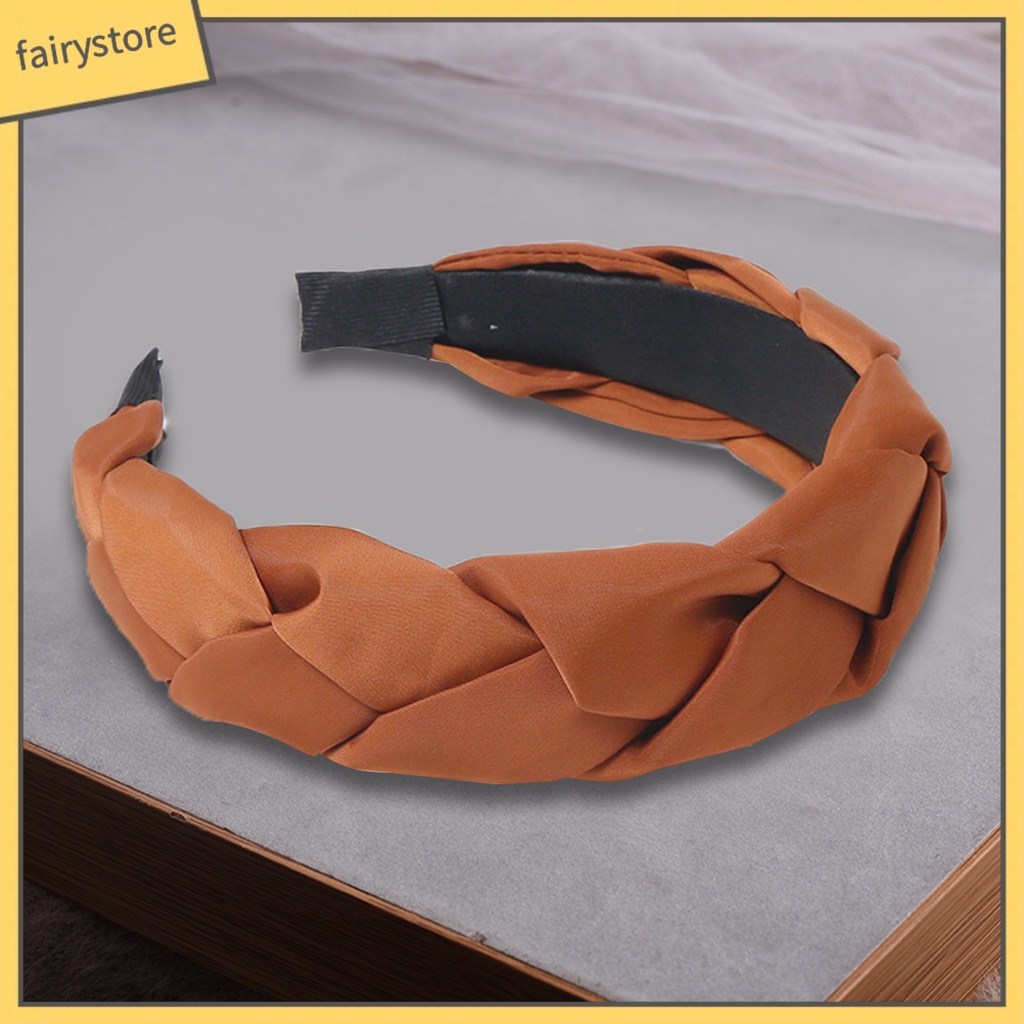 Băng Đô Cài Tóc Mềm Mại Co Giãn Chống Trượt Màu Trơn Thanh Lịch Dành Cho Nữ