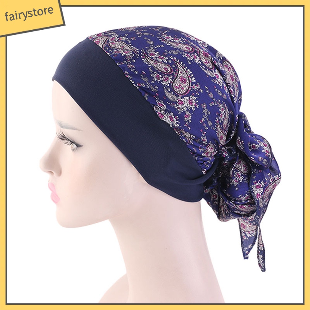 Mũ Trùm Đầu Co Giãn In Họa Tiết Hoa Phong Cách Cướp Biển Cho Nữ