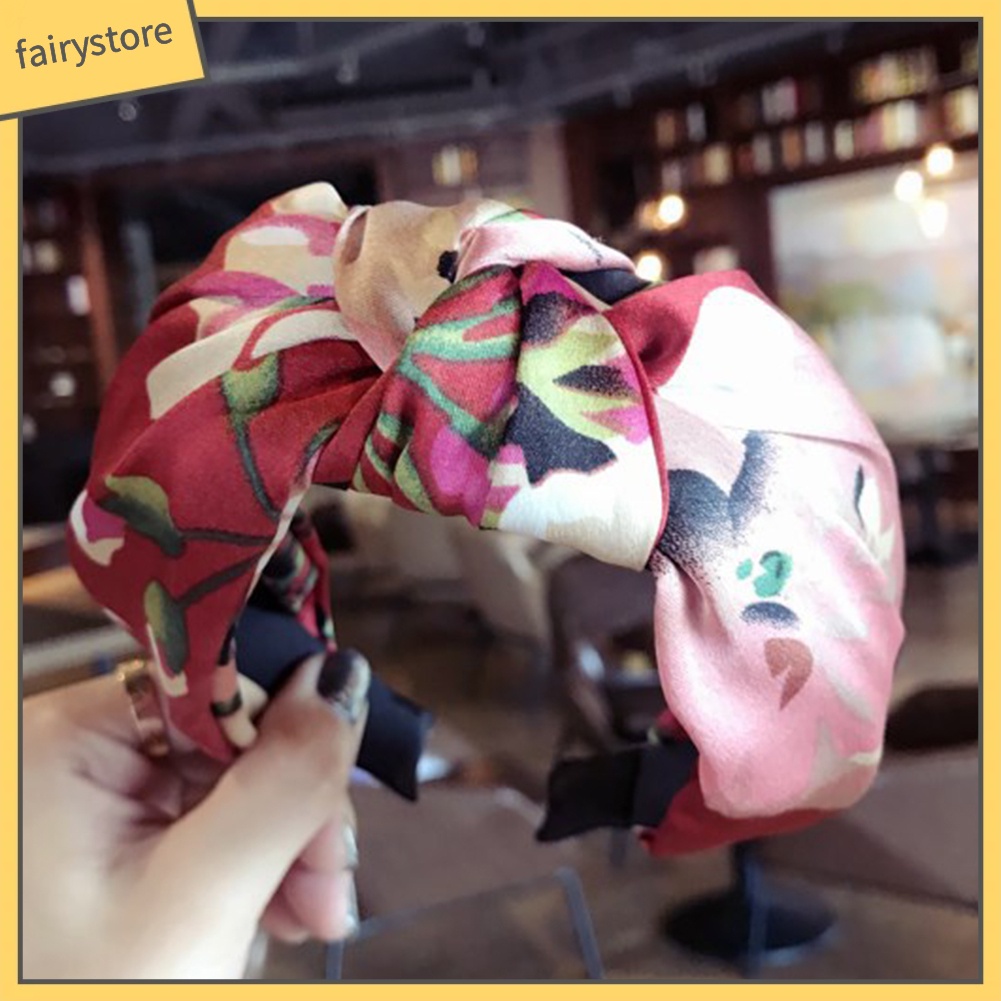 Băng Đô Thắt Nút Họa Tiết Hoa Thời Trang Cho Nữ