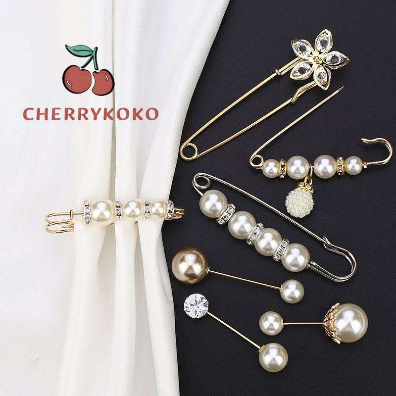 🍒🍒CHERRYKOKO Thắt Lưng denim Đính Ngọc Trai Thời Trang Dành Cho Nữ