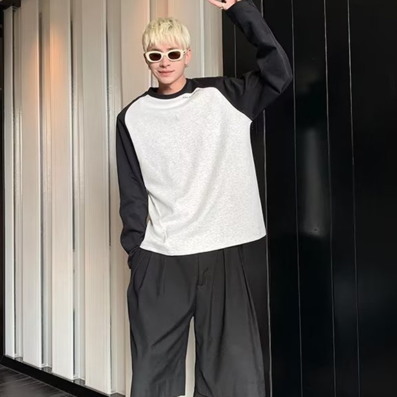 Áo Thun Ngắn Tay Phối Màu Sắc Tương Phản Thời Trang Cho Nữ