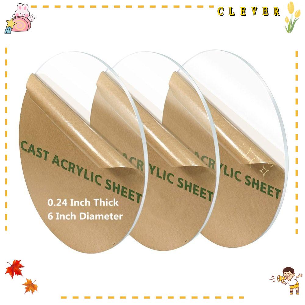 Set 3 Tấm Bảng Acrylic Tròn Dày 0.24inch Dùng Làm Đồ Thủ Công DIY