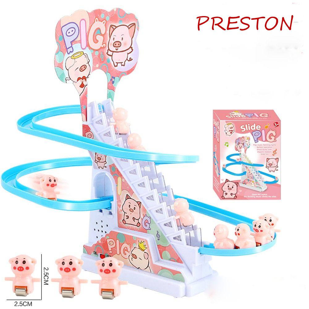 Preston Bộ Đồ Chơi Đường Đua Chim Cánh Cụt Bằng Nhựa Có Đèn Và Nhạc Vui Nhộn Cho Bé