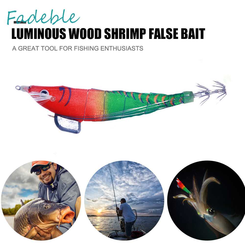 Mồi Câu Cá Giả Hình Tôm Bằng Gỗ Phát Quang Kích Thước 12cm 14.3g