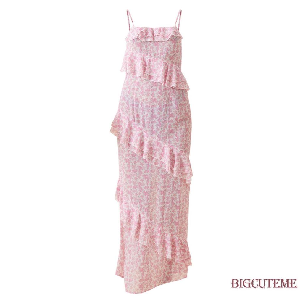 Đầm Hai Dây Dáng Dài In Hoa Thời Trang Mùa Hè Cho Nữ