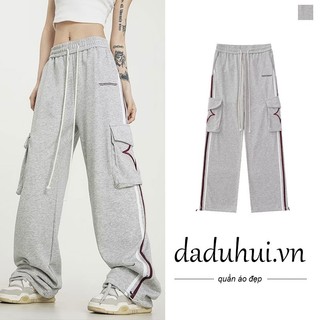 Daduhui New American Ins Thin Section Large Pocket Casual Pants Women's Niche High Waist Sports Pants Jogging Pants