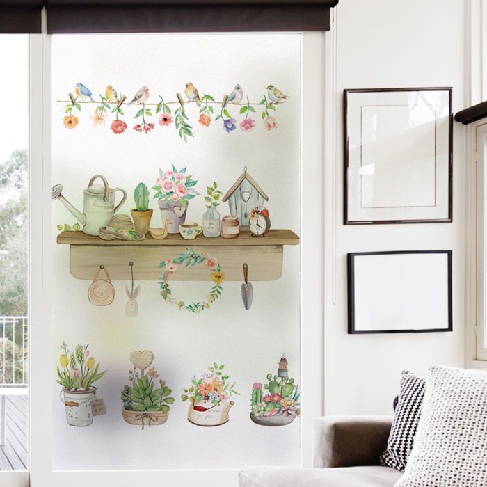 Phim Dán Kính Cửa Sổ / Ban Công / Nhà Tắm Mặt Nhám Màu Trơn Không Keo