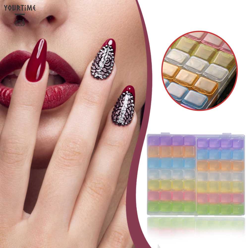 Hộp Nhựa 56 Ngăn Đựng Phụ Kiện Trang Trí Móng Tay