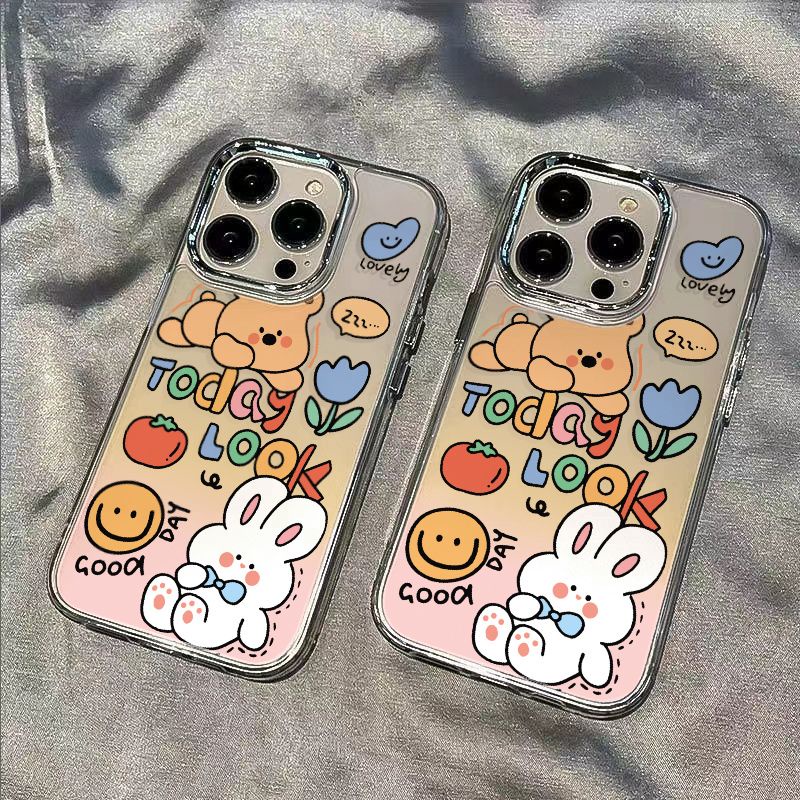 ✅Ốp Điện Thoại Dẻo Họa Tiết Gấu / Thỏ Dễ Thương Chống Sốc Cho iPhone12 / plus1311 14pro max78 FBS4