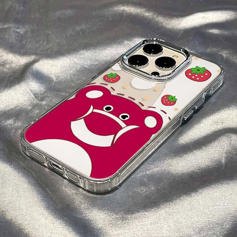 ✅Ốp Điện Thoại Dẻo Họa Tiết Gấu &amp; Dâu Tây Dễ Thương Chống Sốc Cho Iphone12plus max / 138 14pro 117 O6VV