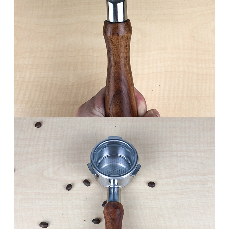 Giá Đỡ Bộ Lọc Cà Phê Bằng Thép Không Gỉ 54MM Tay Cầm Gỗ Chuyên Nghiệp