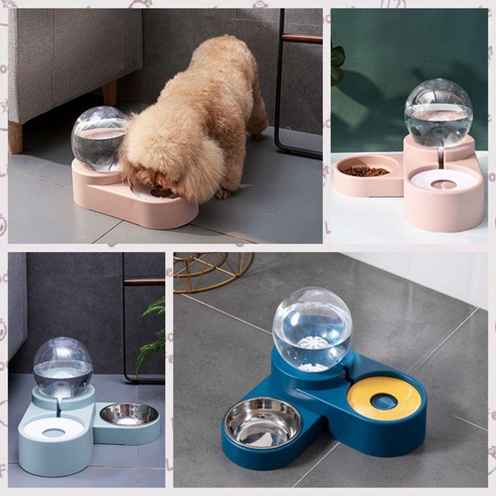 Aaron1 Bát Nhựa Đựng Thức Ăn Tự Động Hai Lớp Sức Chứa Lớn Tháo Rời Được Cho Chó Mèo