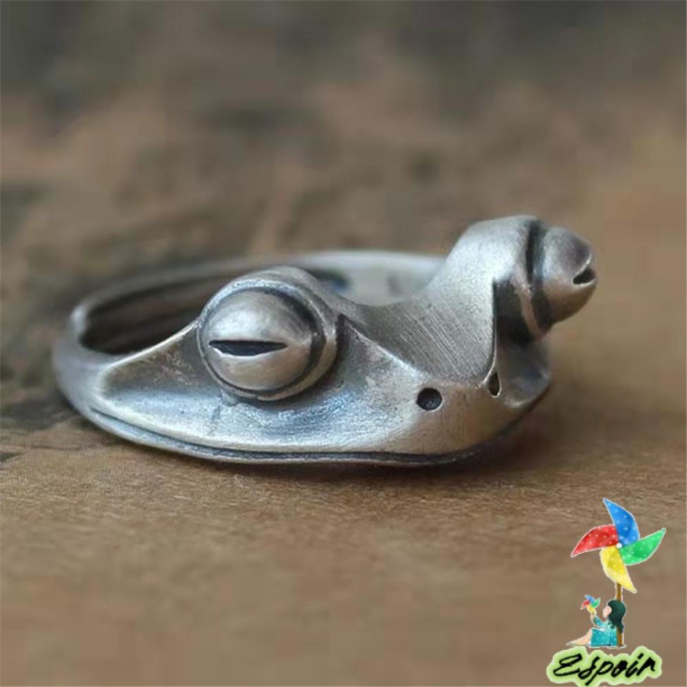 Nhẫn Hở Hình Chú Ếch May Mắn Phong Cách Retro Thời Trang Cho Nam Nữ