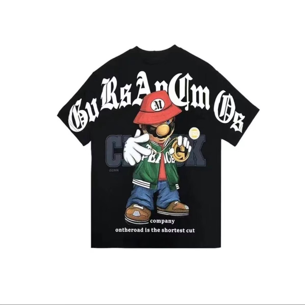 Áo Thun 100% Cotton Tay Ngắn Cổ Tròn In Họa Tiết Hoạt Hình Thời Trang Mùa Hè Cho Nam