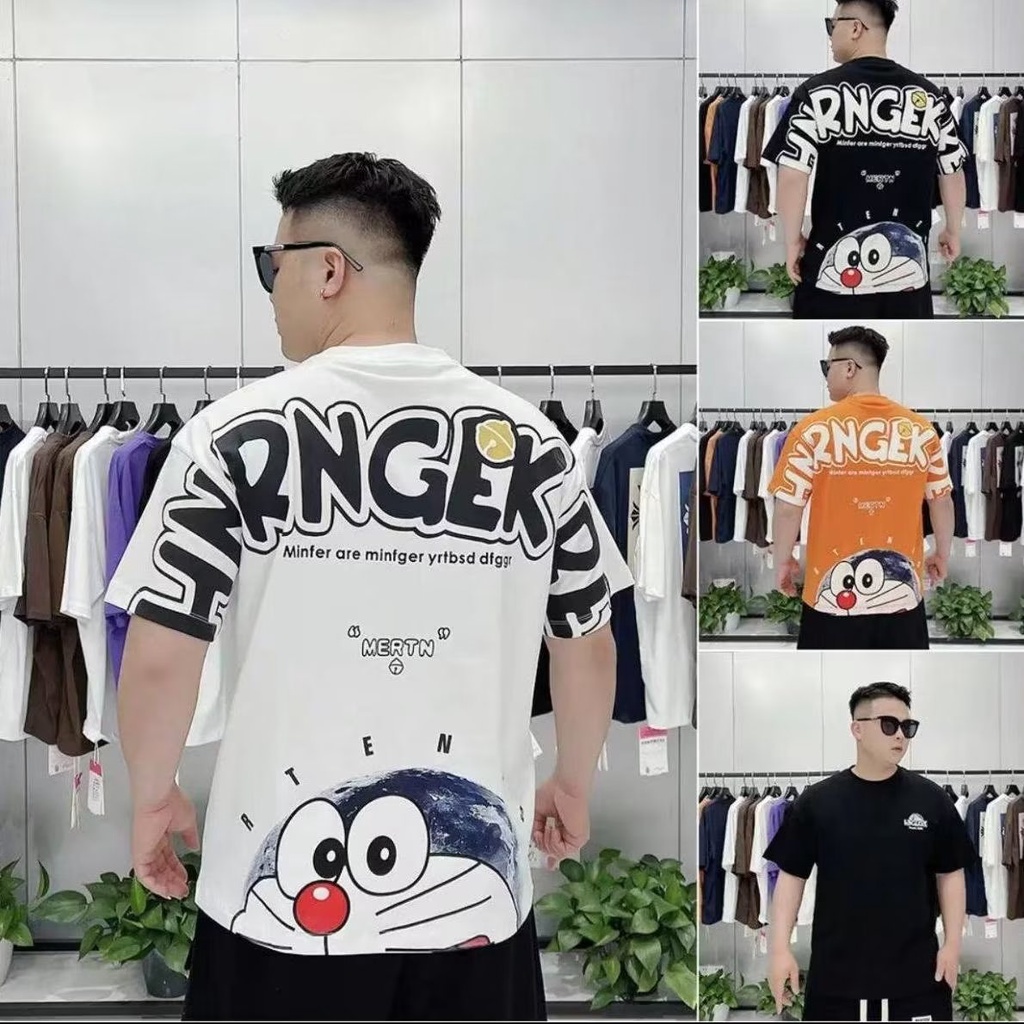 Áo Thun 100% Cotton Tay Ngắn Cổ Tròn In Họa Tiết Hoạt Hình Thời Trang Mùa Hè Cho Nam