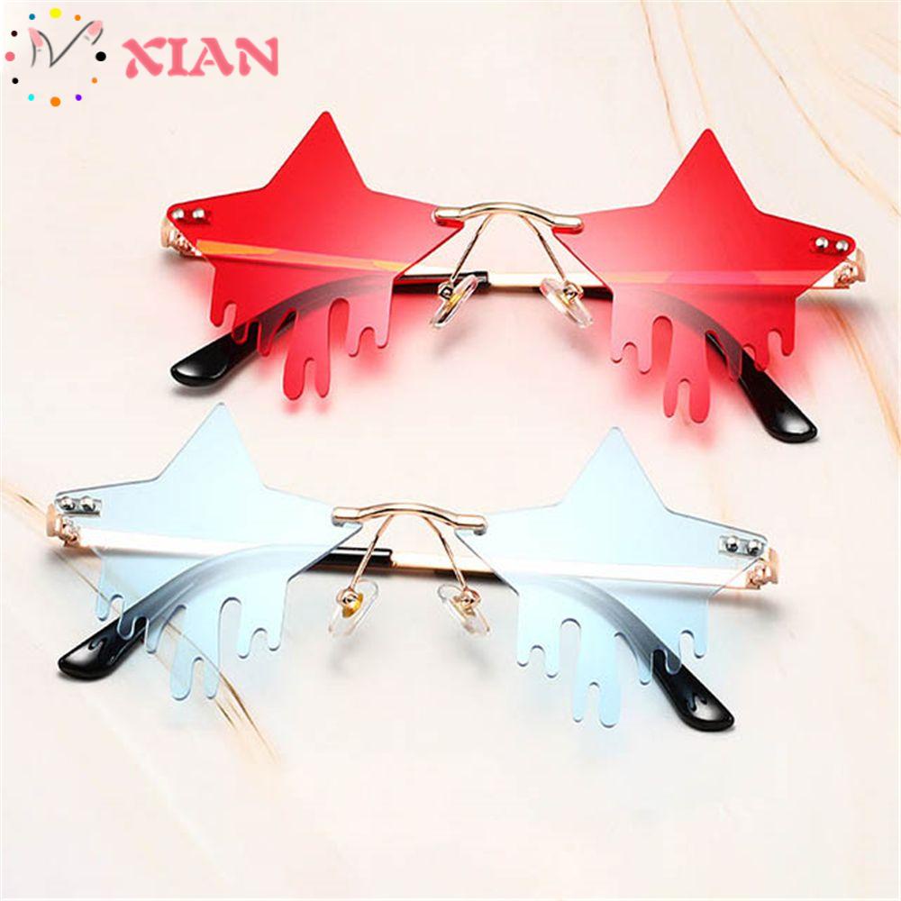 Xiantin Kính Mát Gọng Hình Ngôi Sao Hóa Trang Không Viền Thời Trang