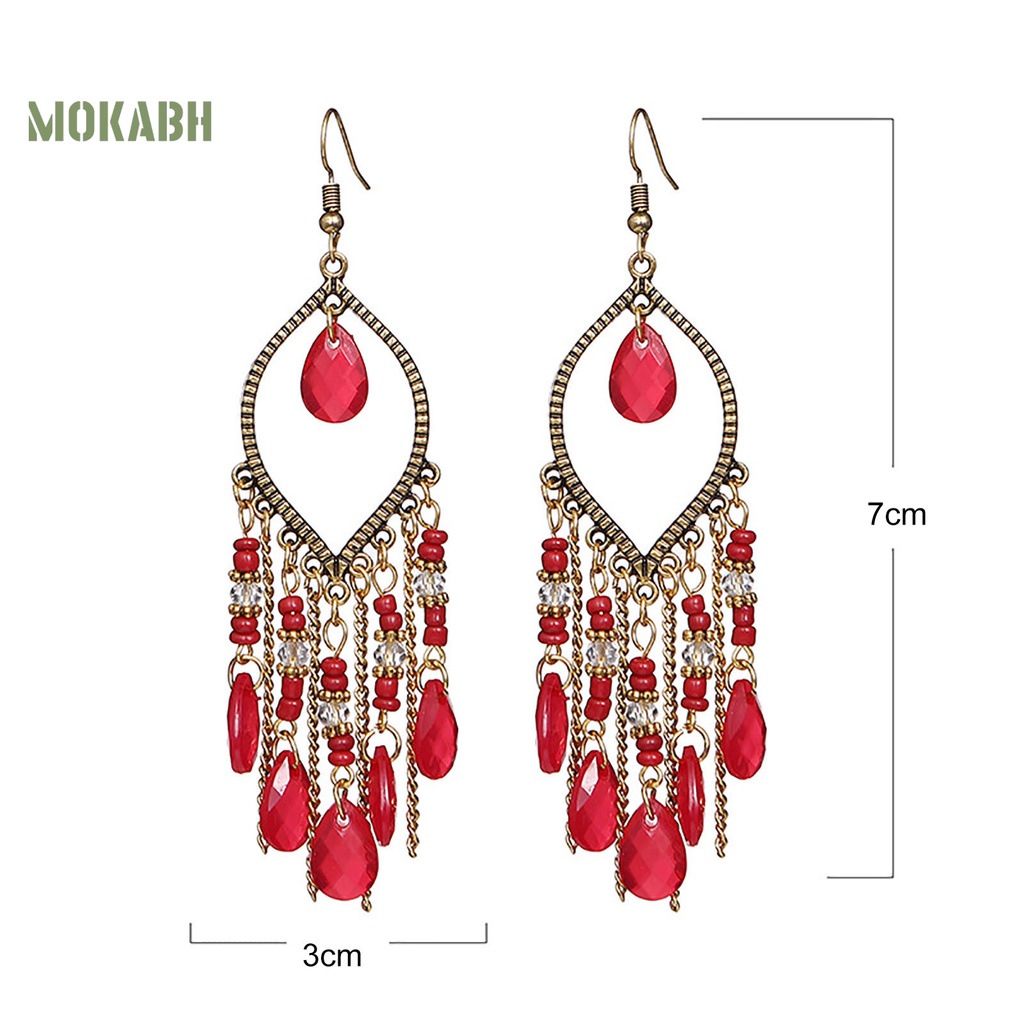 1 Đôi Bông Tai Hình Thác Nước Siêu Dài Phong Cách Bohemia Dành Cho Nữ