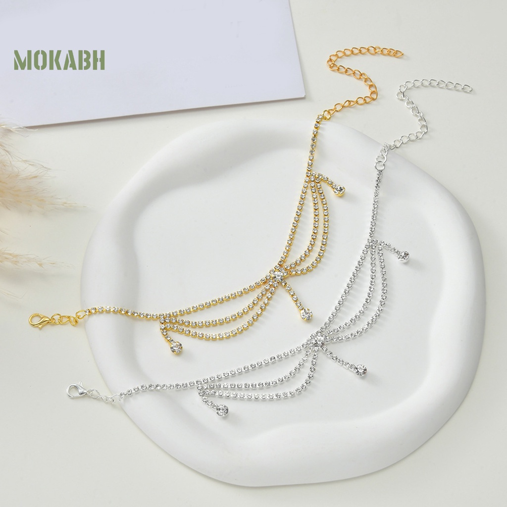 1 Lắc Chân Đính Đá Nhiều Lớp Có Thể Điều Chỉnh Thời Trang Mùa Hè Cho Nữ