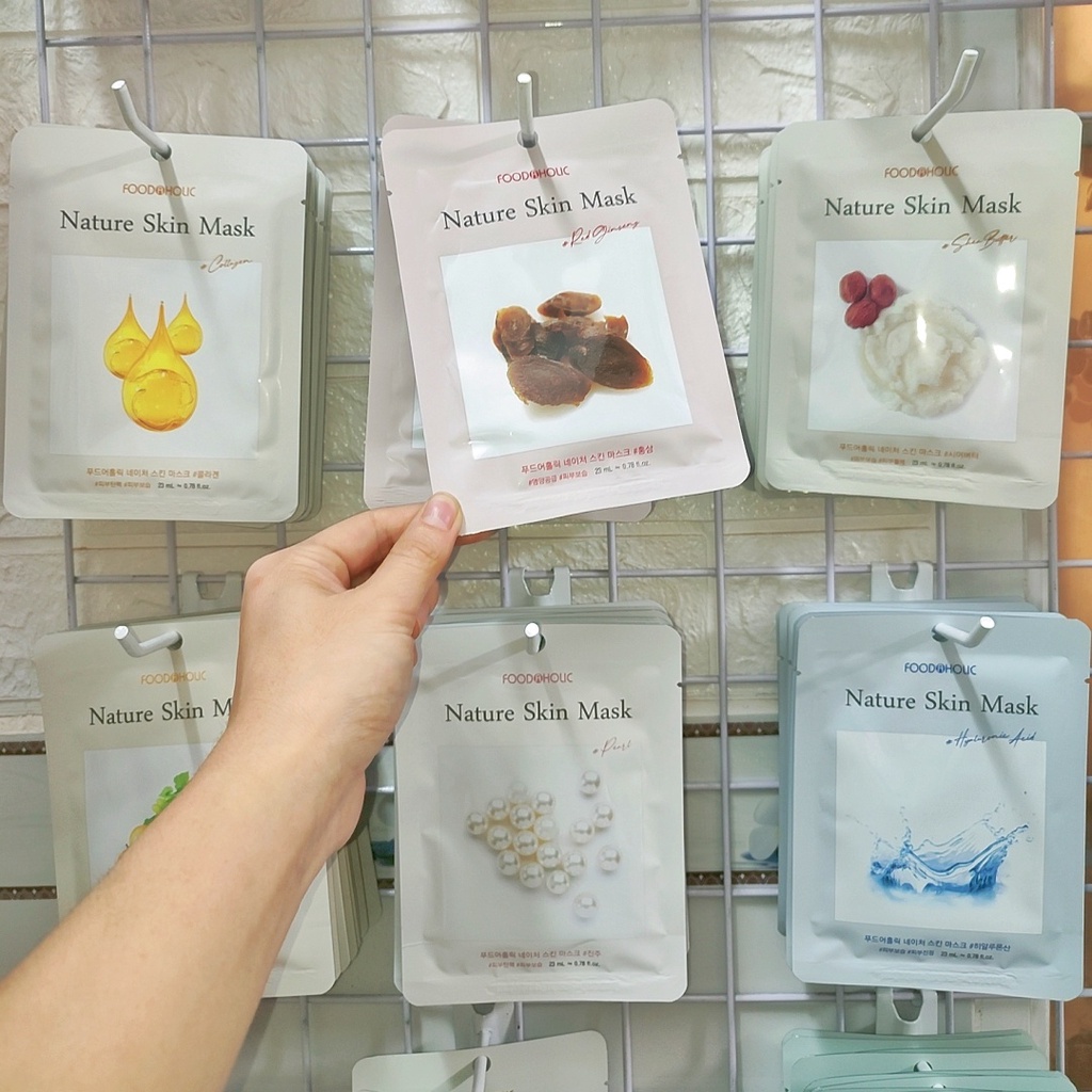 Mặt Nạ Dưỡng Da Trắng Sáng, Chống Lão Hóa, Ngăn Ngừa Mụn Foodaholic Nature Skin Mask Hàn Quốc 23ml