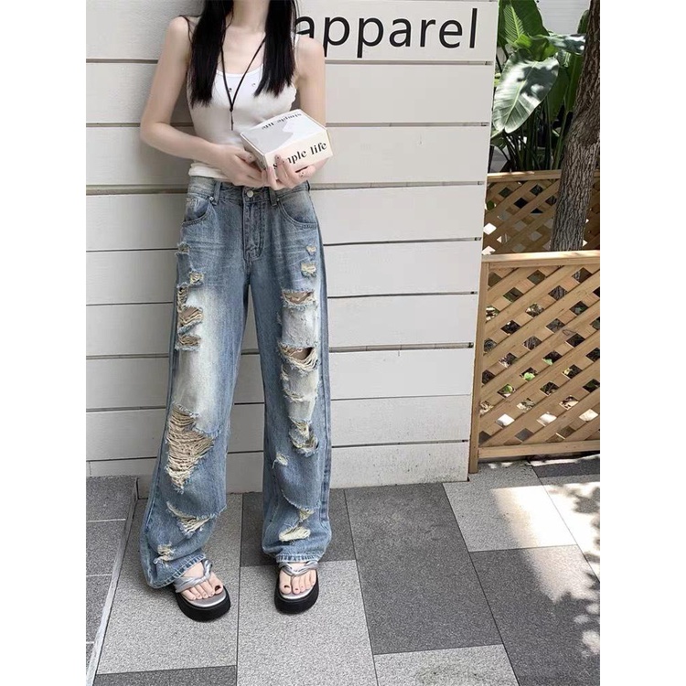 Quần Suông QC rách te tua 103cm Q314