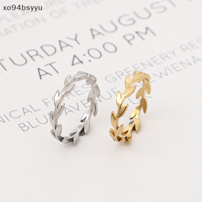 Nhẫn Đeo Khớp Ngón Tay Xo94Bsyu Hình Lá Bằng Thép Không Gỉ Thời Trang Cho Nữ