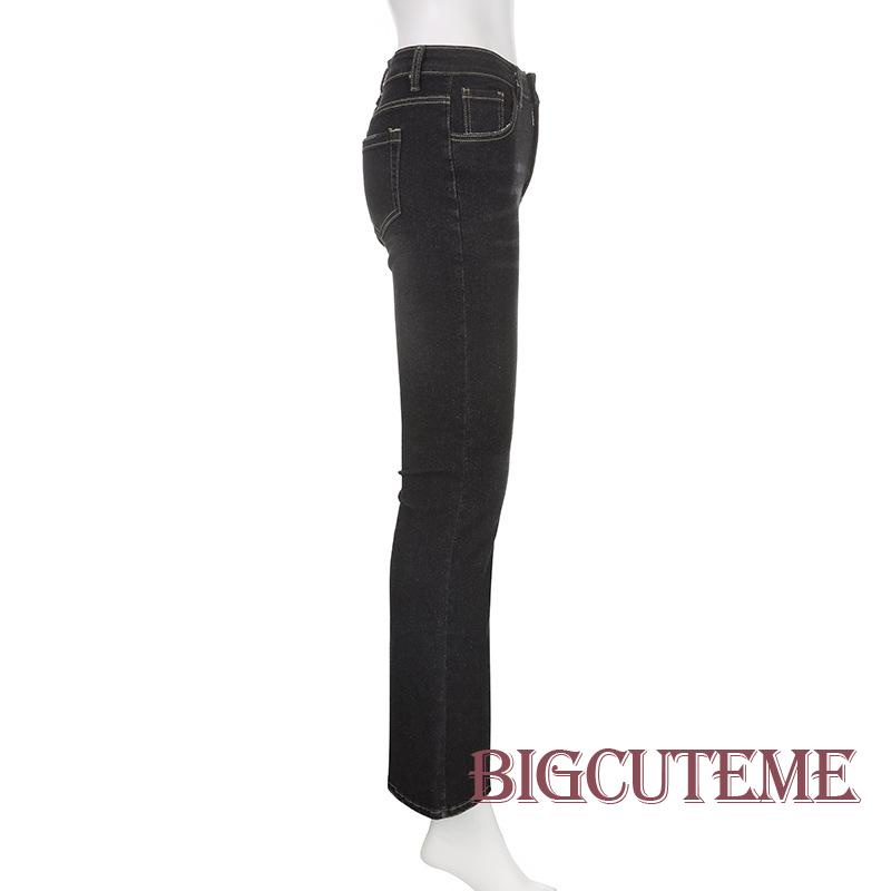 Quần Jeans Dài Phối Túi Bên Hông Phong Cách Thời Trang Đường Phố Dành Cho Nữ