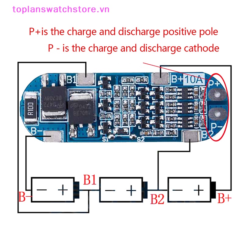 Mô Đun 3 Dây 11.1V / 12V / 12.6V Li-ion Bảo Vệ Bộ Sạc 18650 BMS