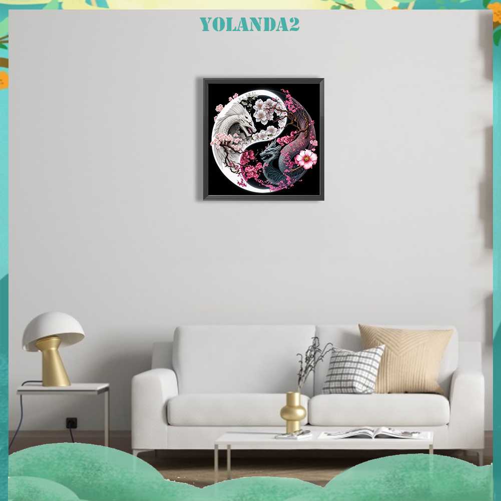 Tranh Đính Đá Kim Cương Toàn Bộ 5D DIY Hình Biểu Tượng Âm Dương