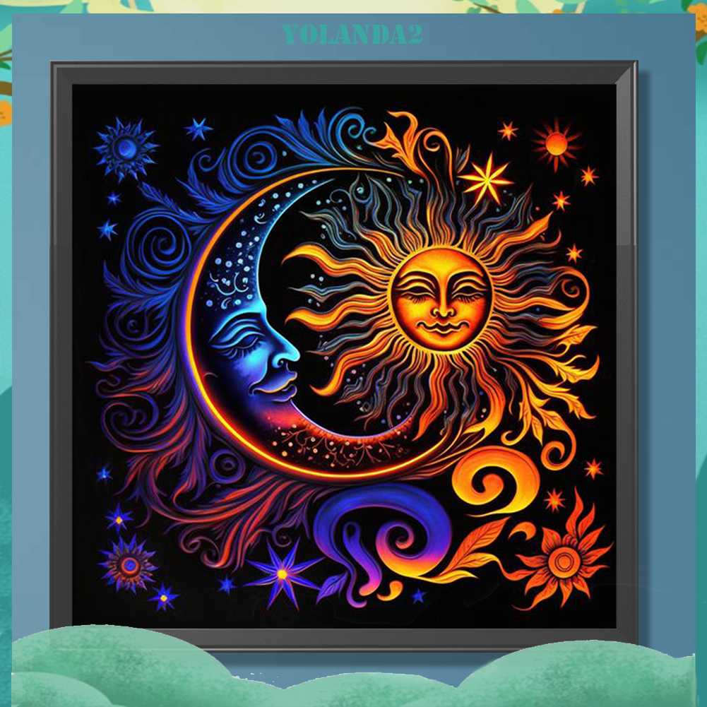 Tranh Đính Đá Kim Cương Toàn Bộ 5D DIY Hình Vẽ Trăng Sao