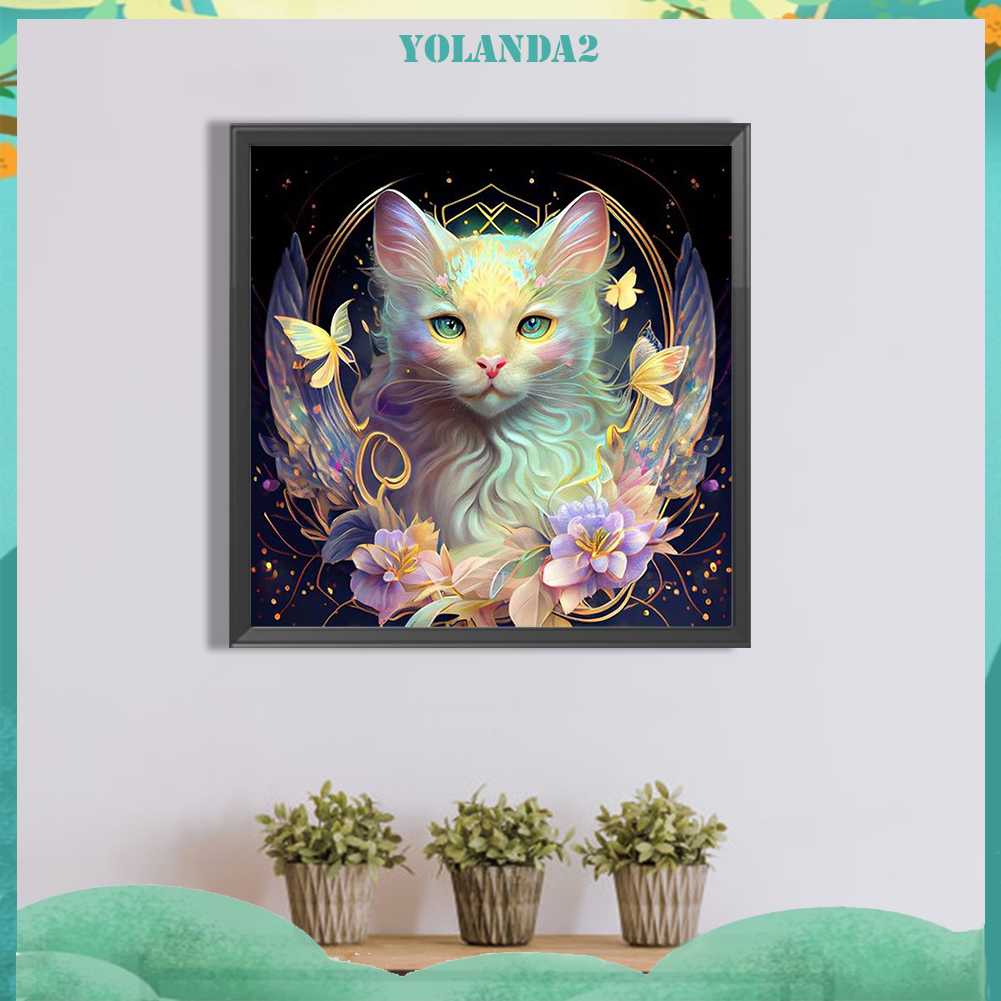Tranh Đính Đá Kim Cương Toàn Bộ 5D DIY Hình Vẽ Mèo Trang Trí Nhà Cửa