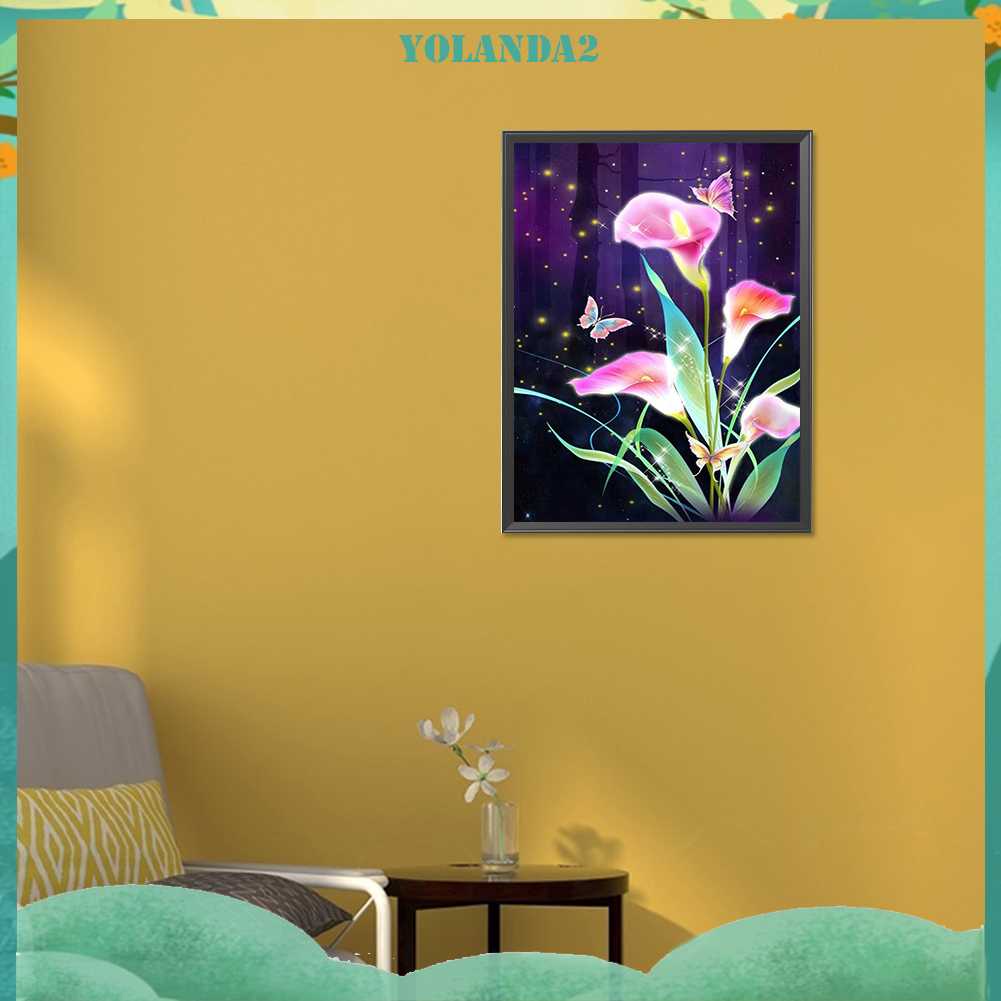 Tranh Đính Đá Kim Cương Toàn Bộ 5D DIY Hình Vẽ Hoa Trang Trí Nhà Cửa