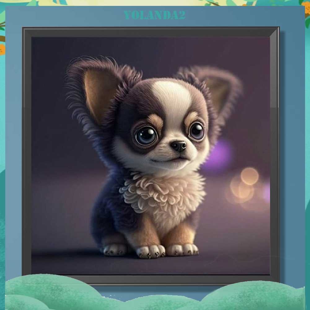 Tranh Đính Đá Kim Cương Toàn Bộ 5D DIY Hình Vẽ Chó Trang Trí Nhà Cửa