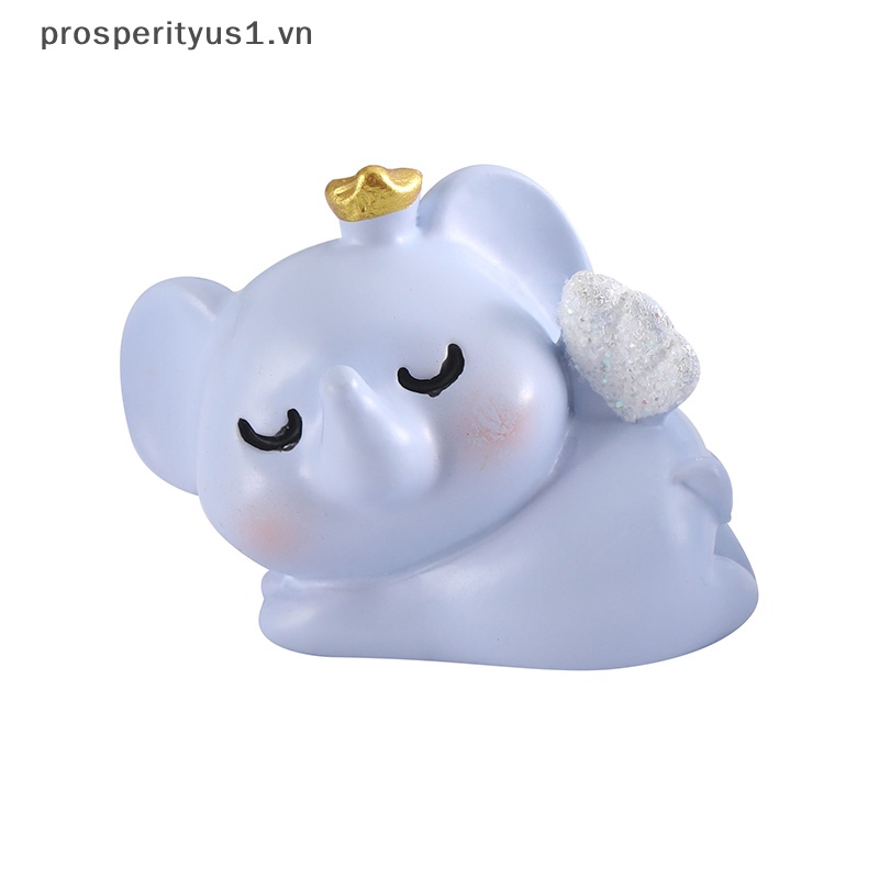 1 Chú Voi Hồng Xanh Dương Đáng Yêu Trang Trí Tiểu Cảnh 1 Cái