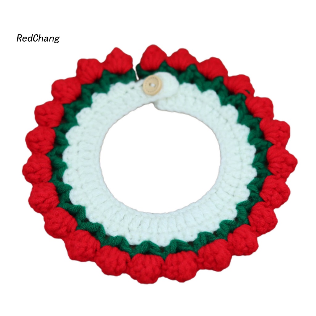 Rc ~ Vòng Cổ Len Dệt Kim Thủ Công Hình Hoa Tulip Thoải Mái Cho Thú Cưng