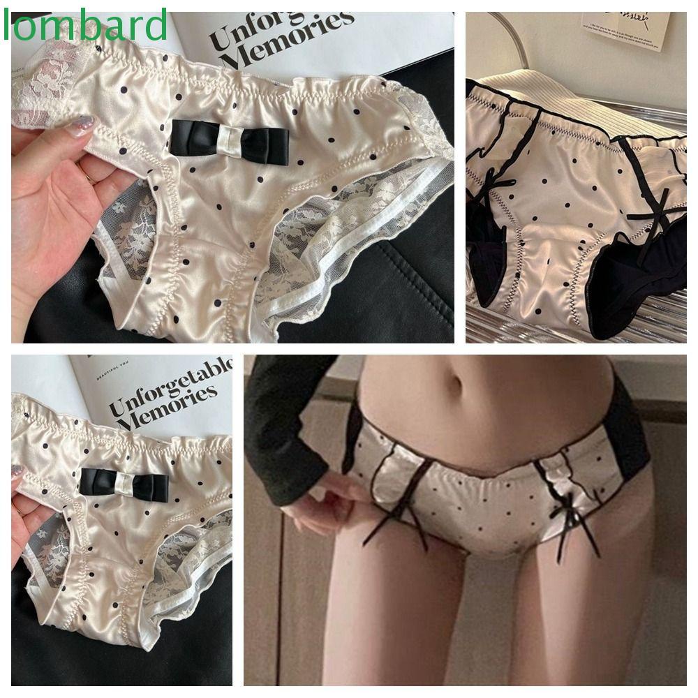 Quần Lót Lưới Siêu Mỏng Mềm Mại Đính Nơ Phong Cách Retro Hàn Quốc