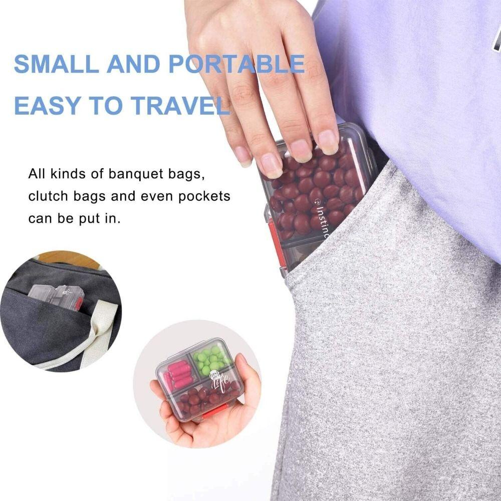 SOFTNESS Hộp Đựng Thuốc Bằng Nhựa PP Màu Xám Trong Suốt Tiện Dụng Mang Theo Du Lịch