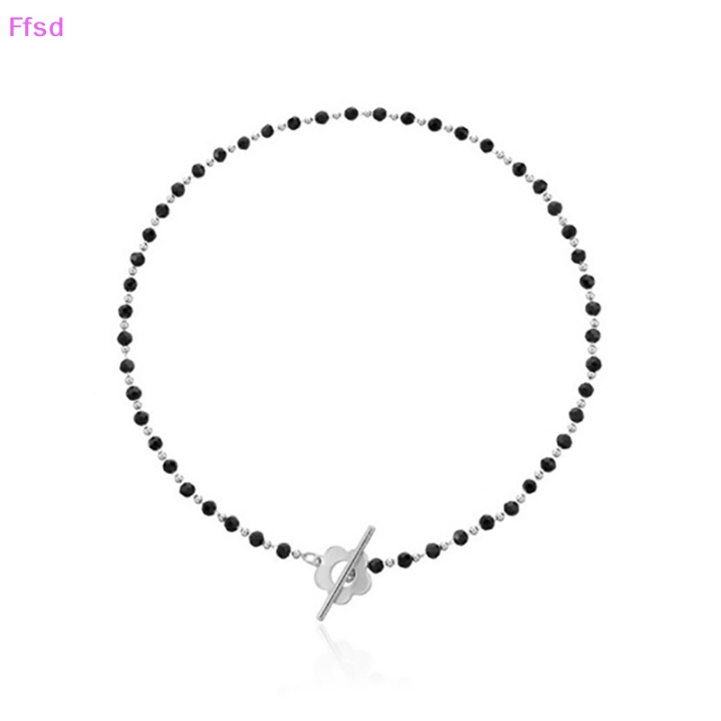 {Ffsd} Vòng Cổ Chuỗi Hạt Đen Thanh Lịch Phong Cách Hàn Quốc Dành Cho Nữ
