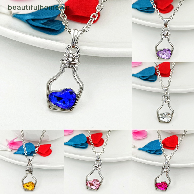 Dây Chuyền Mặt Lọ Điều Ước Đính Pha Lê Hình Trái Tim Thời Trang Cho Nữ [beauty]