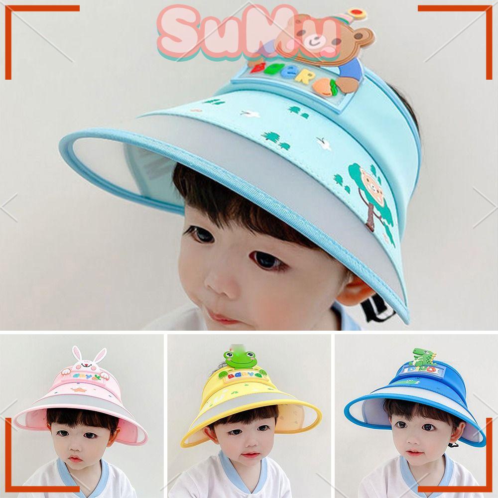 Mũ Chống Nắng / Tia UV Hở Chóp Họa Tiết Hoạt Hình Phong Cách Thể Thao Thời Trang Đi Biển Cho Bé