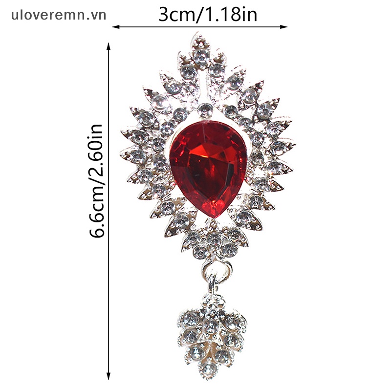 Trâm Cài Áo Hình Giọt Nước Đính Đá Thủy Tinh Dùng Hóa Trang DIY