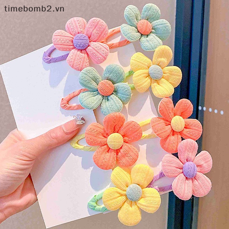 Bộ 2 Món Đồ Thời Gian {Timebomb} Bộ Trẻ Em Và Trẻ Em#Set 39 Kẹp Tóc Vải Đính Hoa Dễ Thương Cho Bé Gái