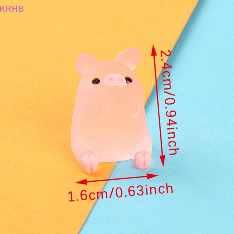 Set 6 Tượng Heo Con Bằng Nhựa Phát Quang Dễ Thương Trang Trí Tiểu Cảnh Mới