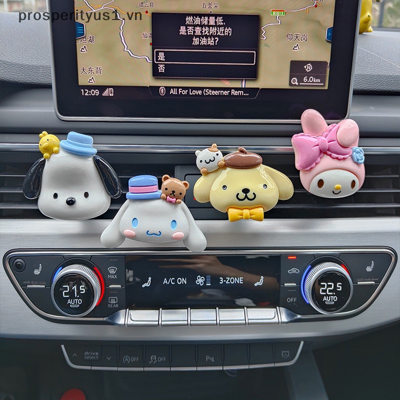 [prosperityus1] Kẹp Khuếch Tán Hương Thơm Xe Hơi Họa Tiết Hoạt Hình Melody Cinnamoroll Kuromi Melody Đáng Yêu [VN]