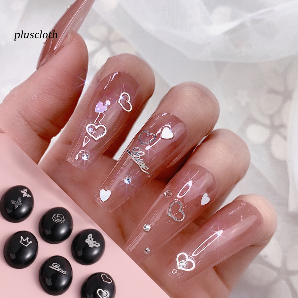 Hộp 50 Hạt Kim Sa Hình Hoa Bướm Vương Miện 3D Tự Trang Trí Móng Tay