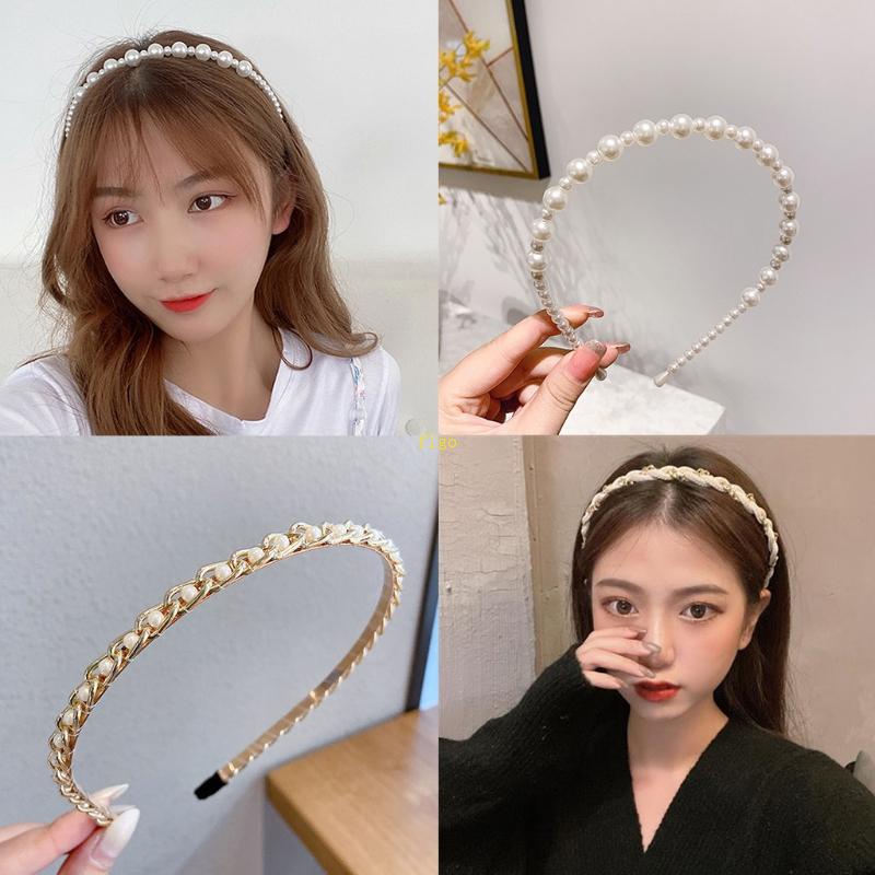 Flgo Băng Đô Cài Tóc Đính Ngọc Trai Giả Màu Trắng Dành Cho Tiệc Cưới