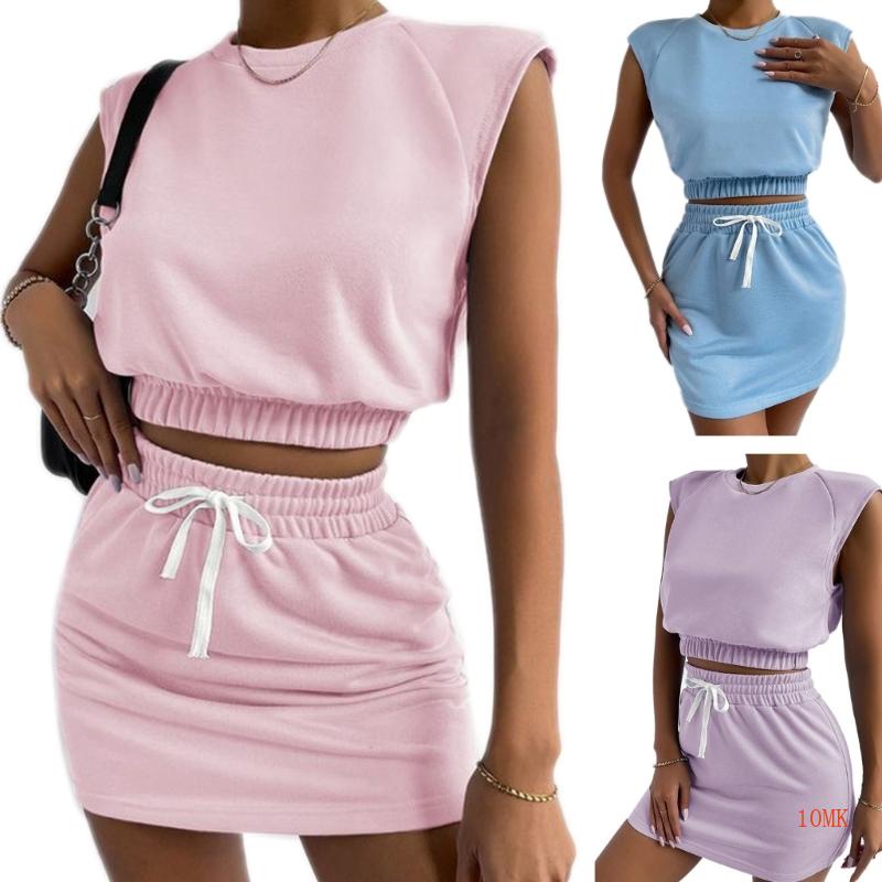 Xiangbao Set Áo Sơ Mi Cổ Thuyền Thắt Nơ Màu Trơn Co Giãn Thời Trang Hàng Ngày