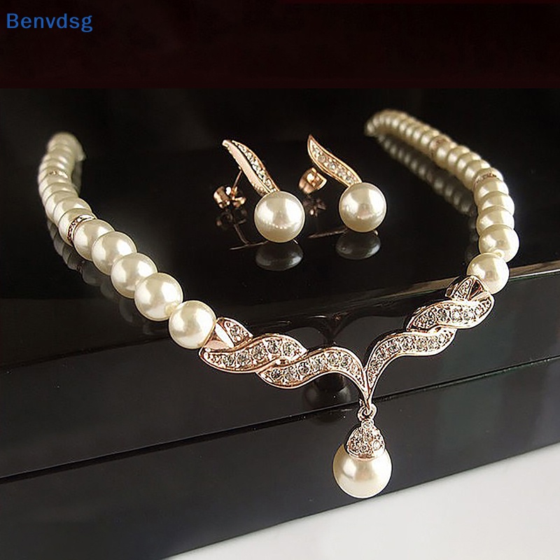 Benvdsg > Bộ Trang Sức Ngọc Trai Lớn Thanh Lịch Và Bông Tai Thời Trang Cho Cô Dâu