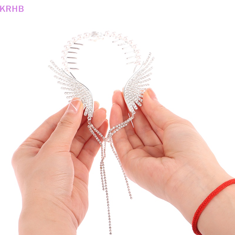 Kẹp Tóc Đuôi Ngựa Hình Đôi Cánh Thiên Thần Đính Ngọc Trai Thời Trang Mới