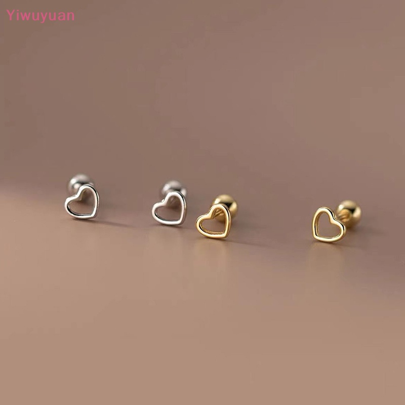1 Đôi Khuyên Tai Xoắn Ốc Hình Trái Tim Đơn Giản Thời Trang Cho Nữ