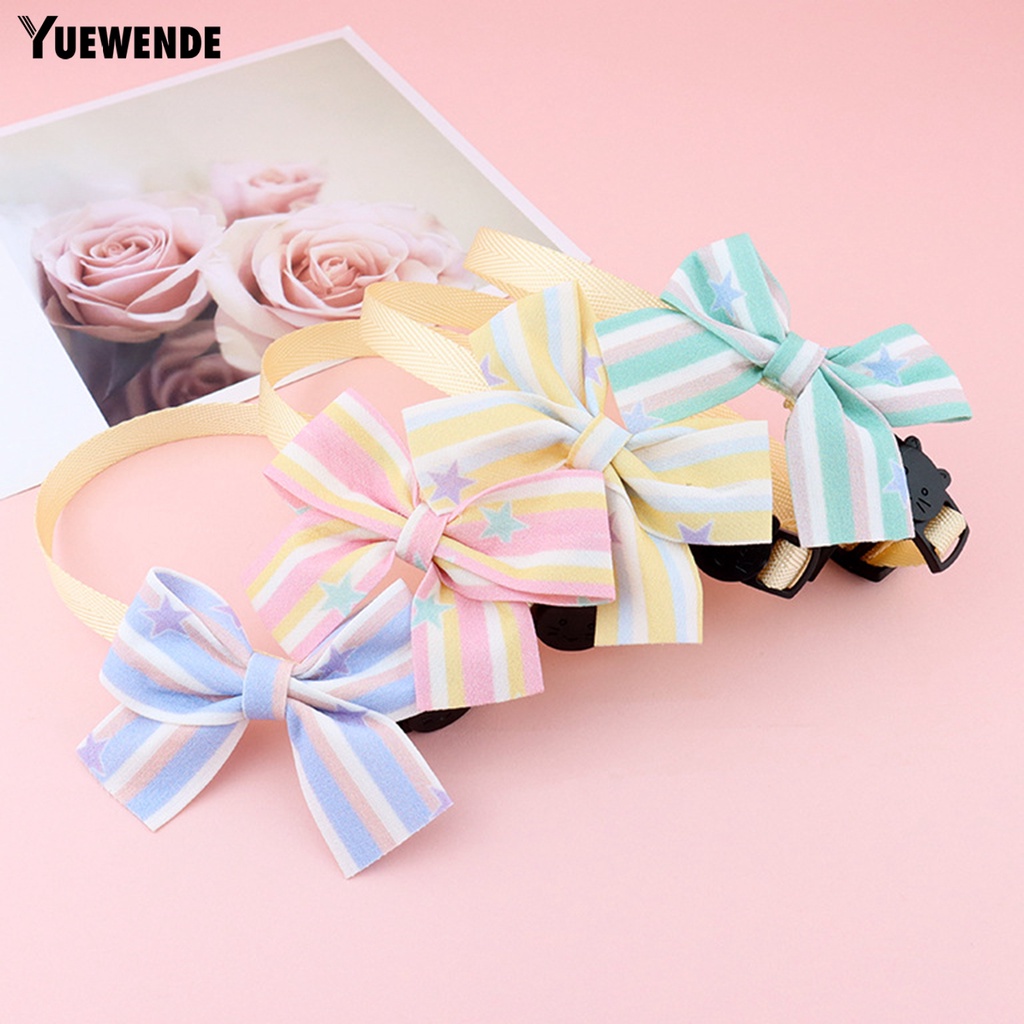 Vòng Cổ Nơ Họa Tiết Sọc Xinh Xắn Cho Thú Cưng